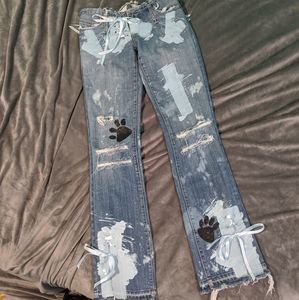 One of a kind custom pawprint denim matydavis.com